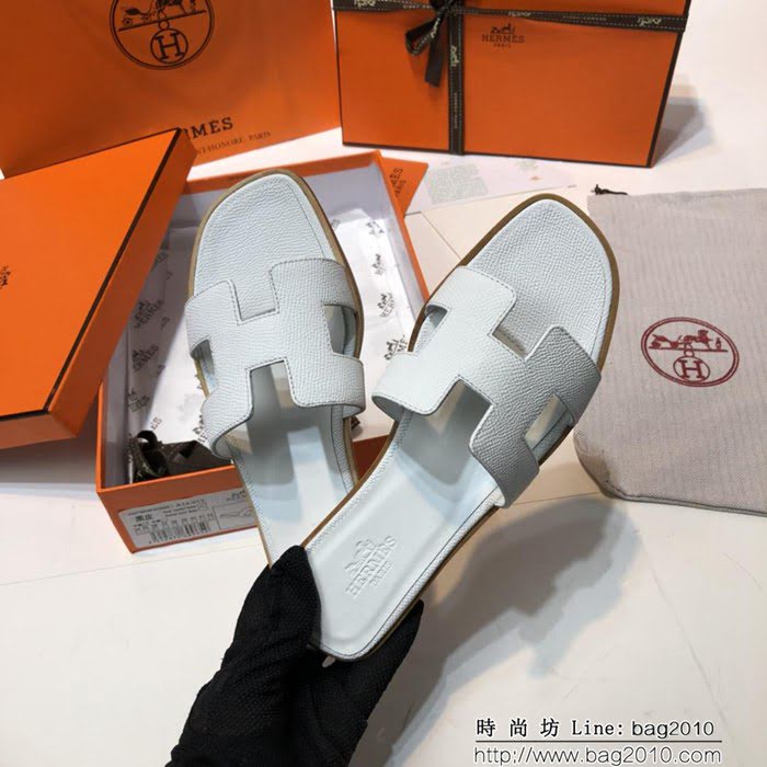 HERMES愛馬仕 頂級品質 2018手掌紋系列 貴婦拖鞋 休閒百搭款 真皮底女拖鞋  dsX1422